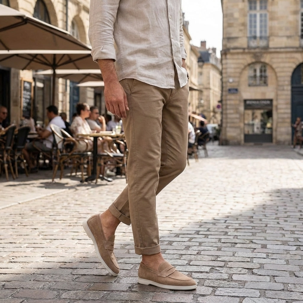Men Suede Penny Loafers Casual Slip On Shoes