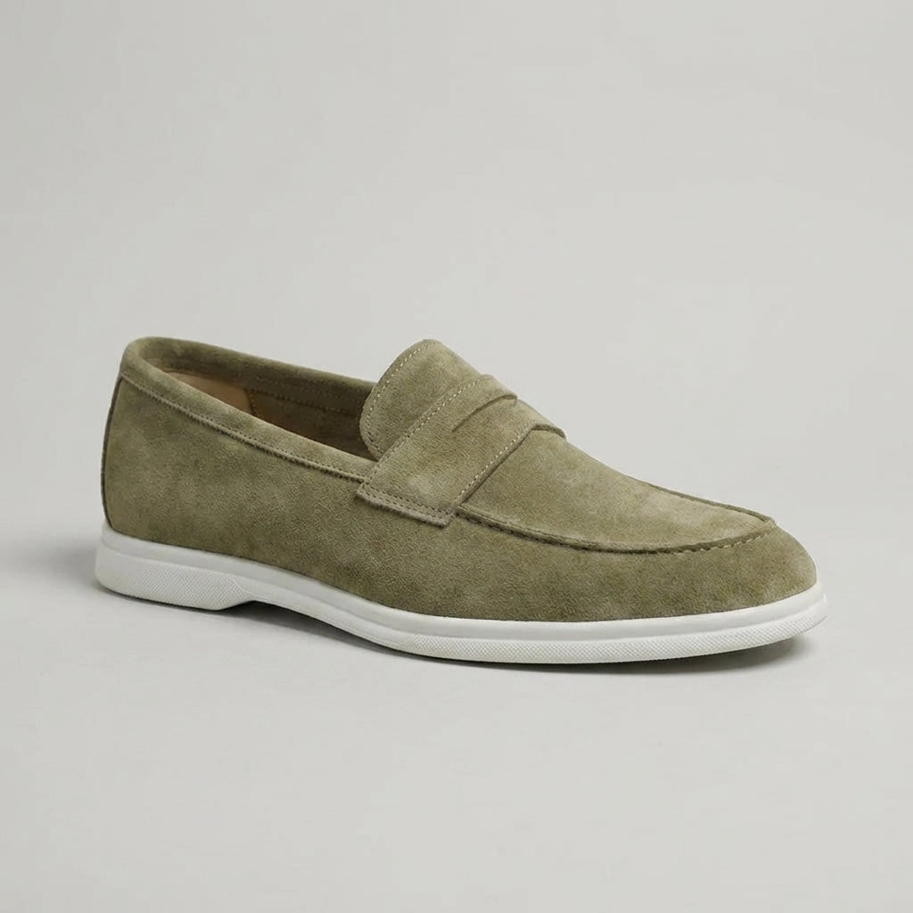 Men Suede Penny Loafers Casual Slip On Shoes