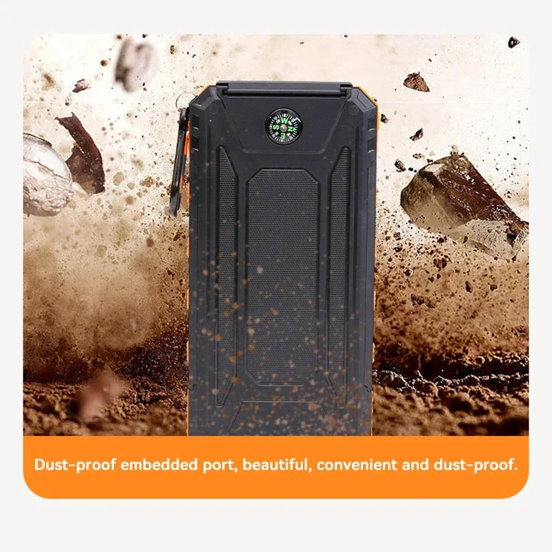 Rugged Solar Power Bank Flashlight