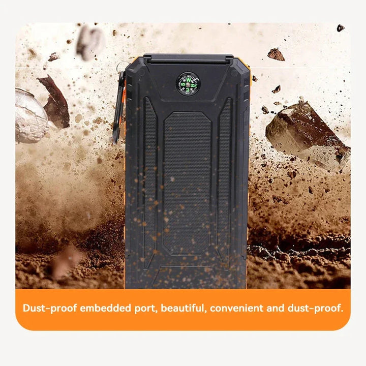 Rugged Solar Power Bank Flashlight