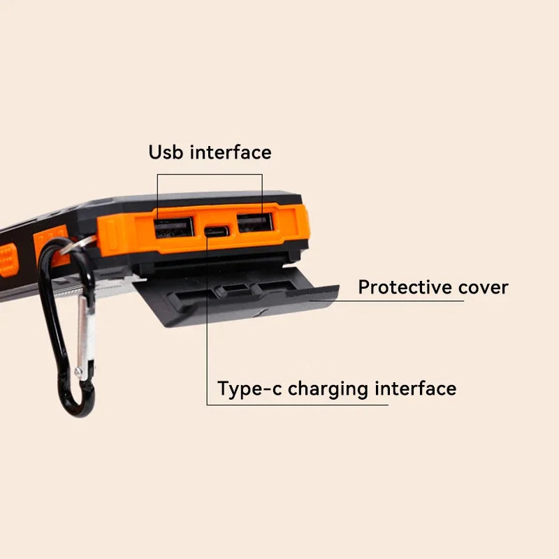 Rugged Solar Power Bank Flashlight