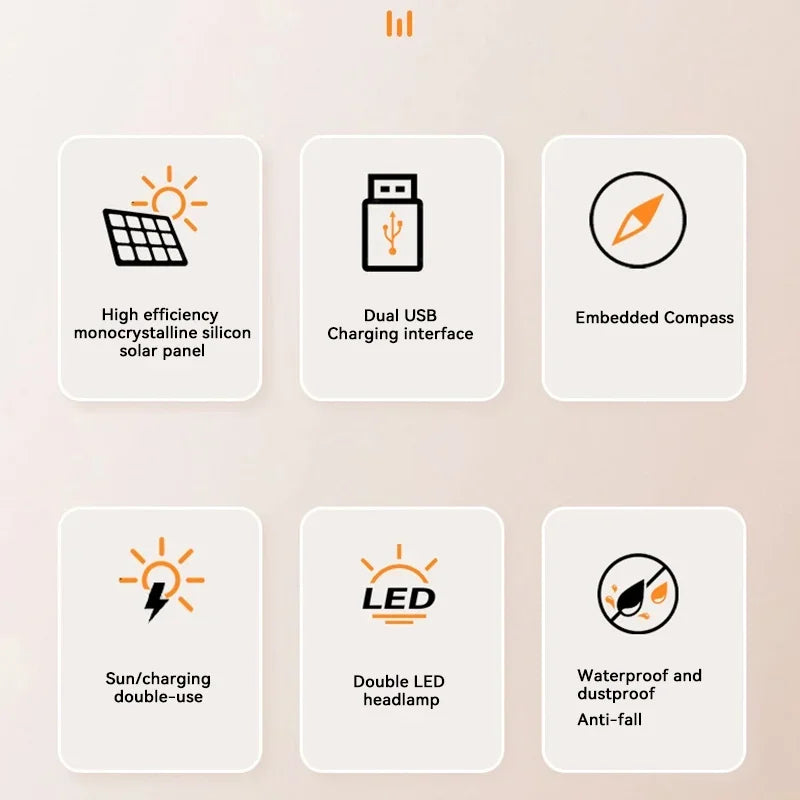 Rugged Solar Power Bank Flashlight