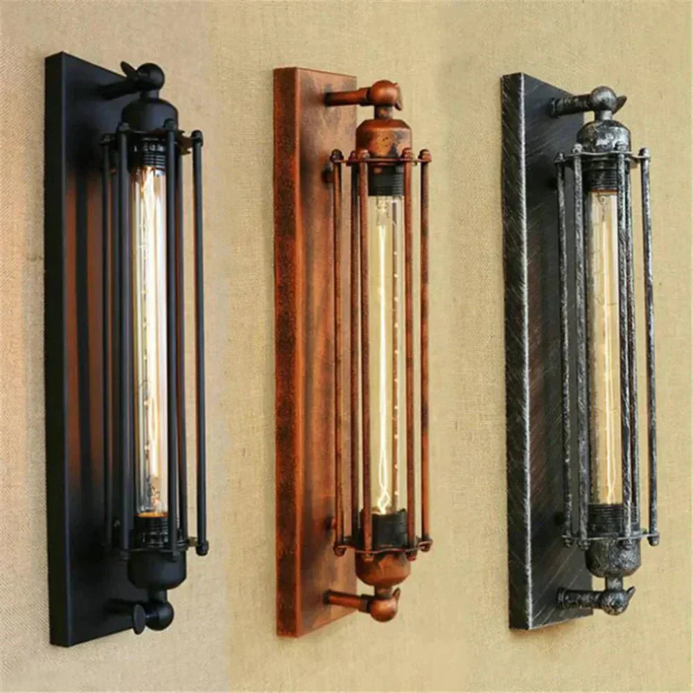 Vintage Wall Sconce | Dimmable Light | Hallway & Porch | Black