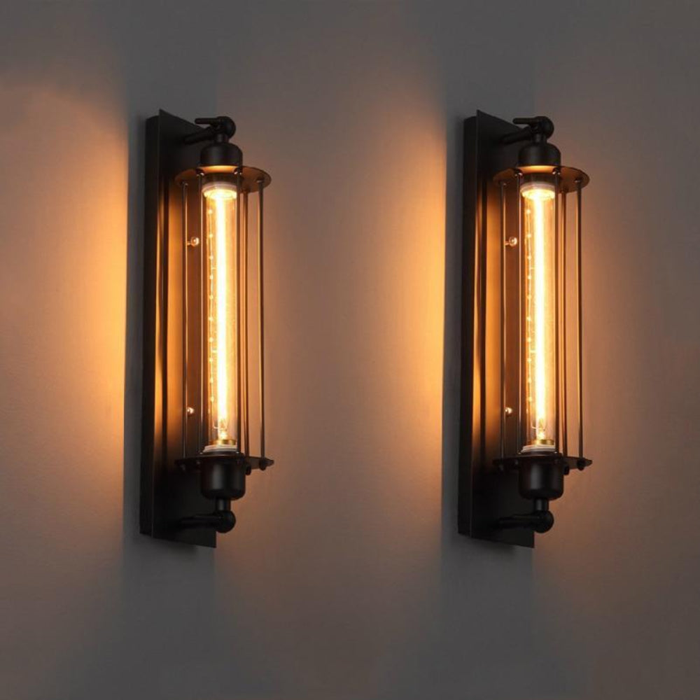 Vintage Wall Sconce | Dimmable Light | Hallway & Porch | Black