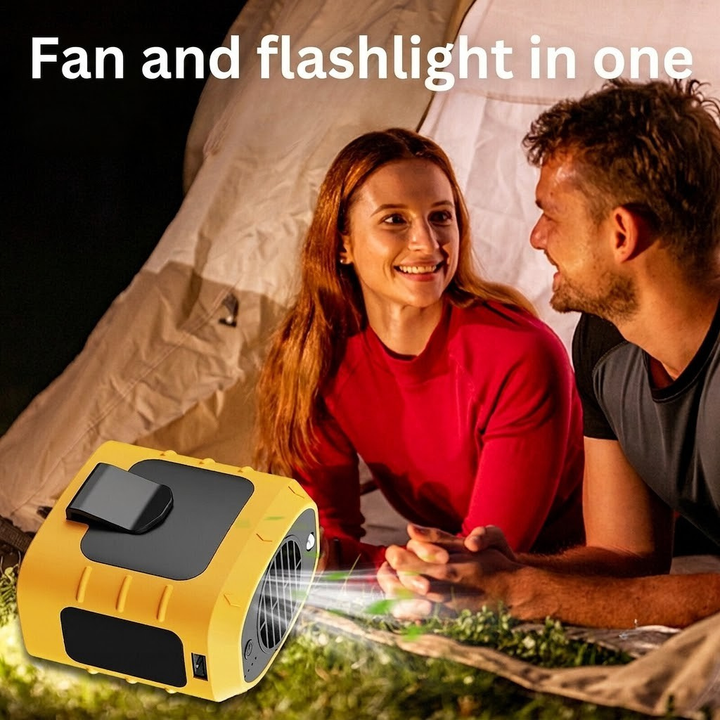 Portable Waist Fan | USB Rechargeable & LED Light | Camping & Hiking
