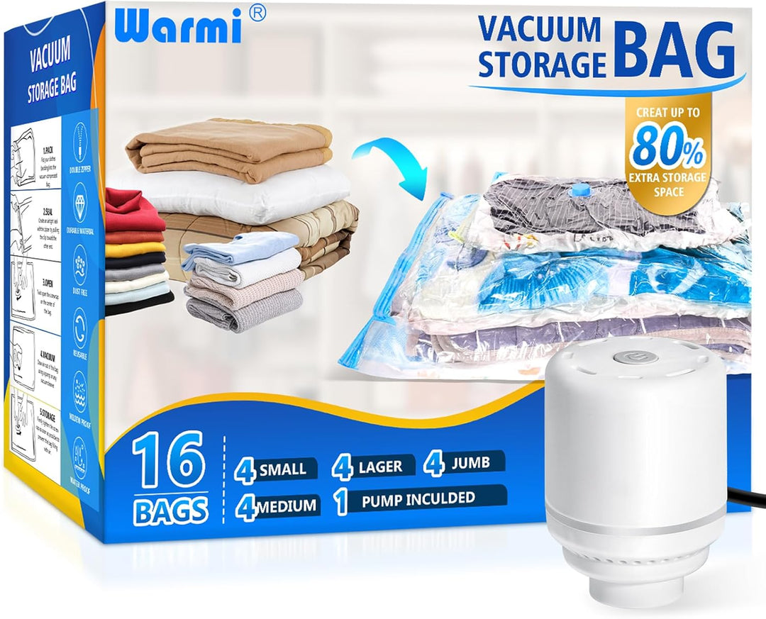 Vacuum Storage Bags │ Space Saving Seal │ Travel & Closet │ 10 Pack
