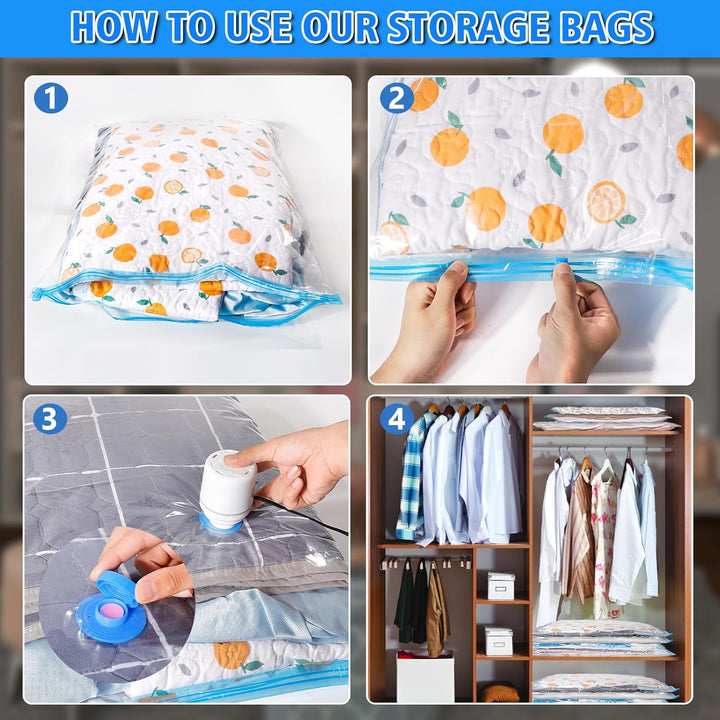 Vacuum Storage Bags │ Space Saving Seal │ Travel & Closet │ 10 Pack
