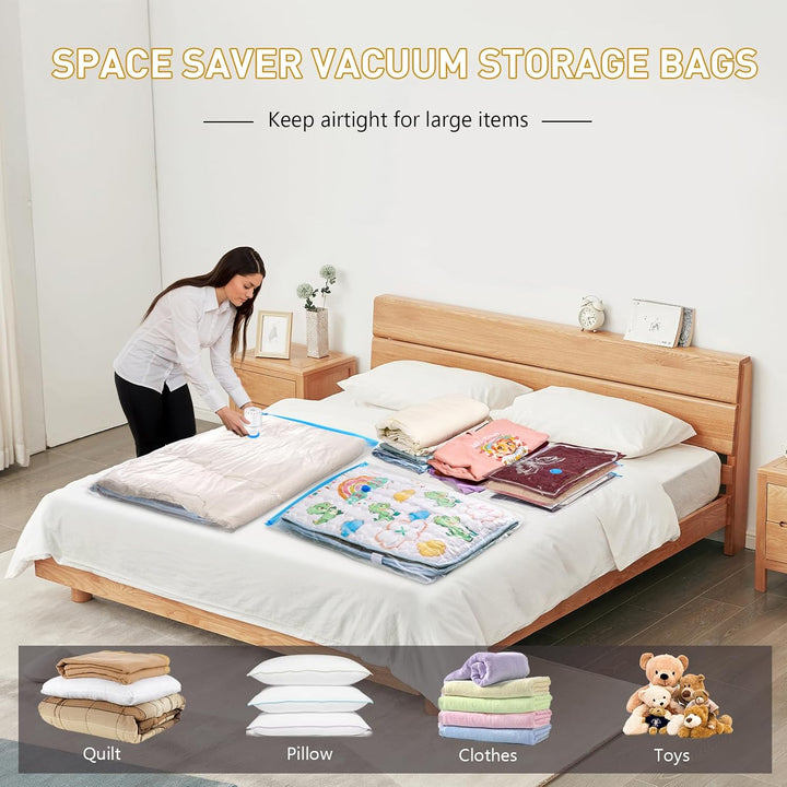 Vacuum Storage Bags │ Space Saving Seal │ Travel & Closet │ 10 Pack