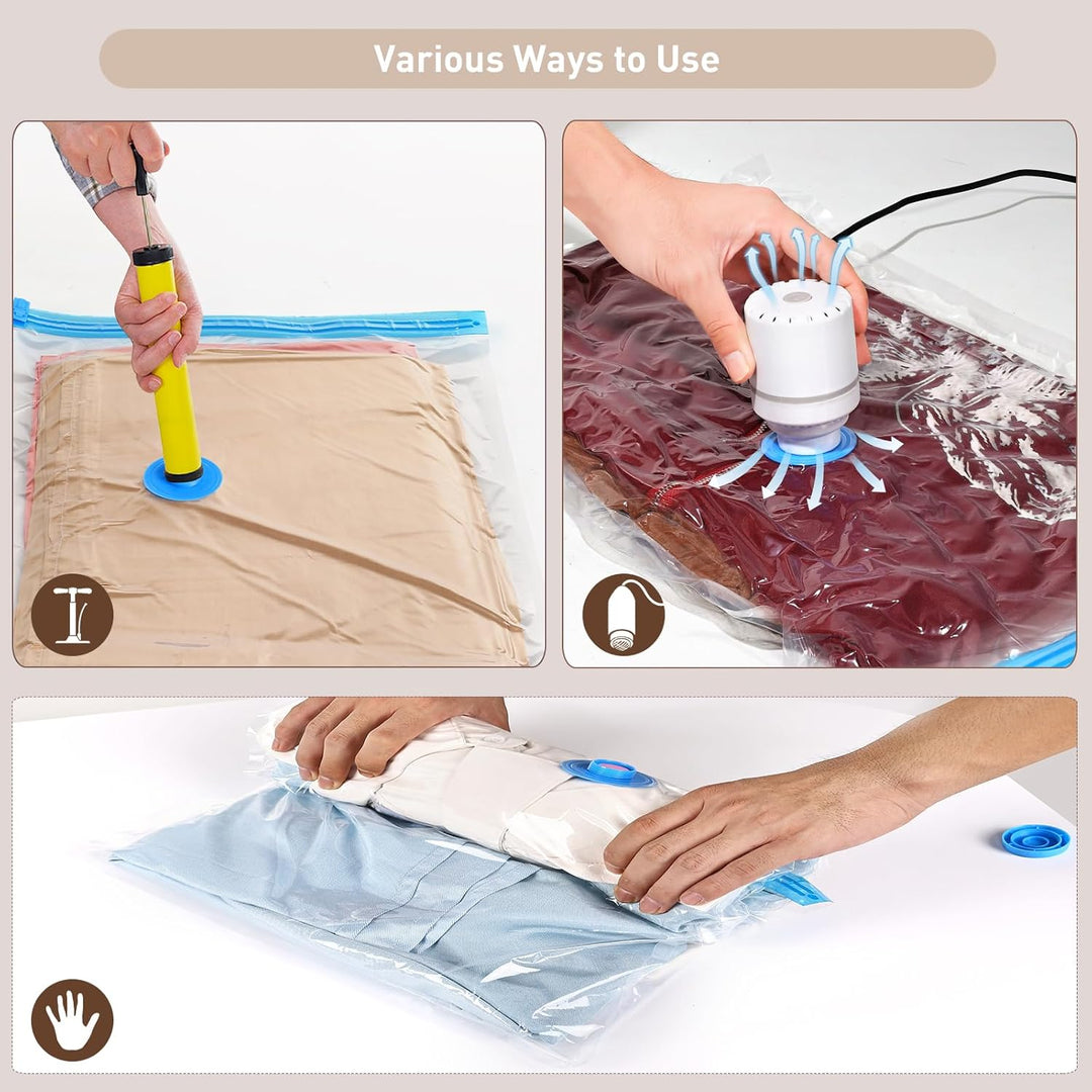 Vacuum Storage Bags │ Space Saving Seal │ Travel & Closet │ 10 Pack