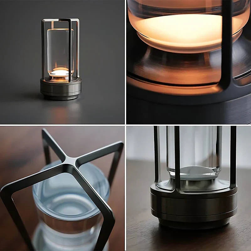 Modern Lantern Table Lamp | USB Rechargeable | Indoor, Patio & Camping