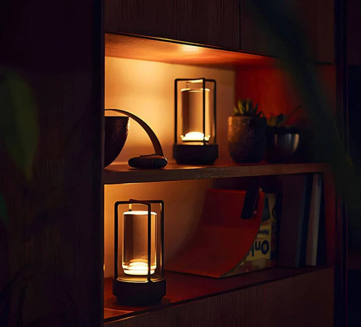 Modern Lantern Table Lamp | USB Rechargeable | Indoor, Patio & Camping