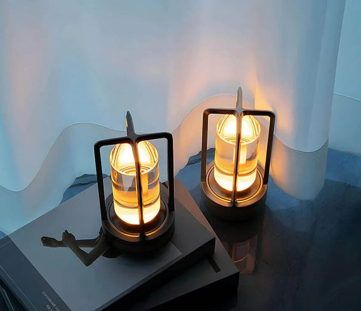 Modern Lantern Table Lamp | USB Rechargeable | Indoor, Patio & Camping