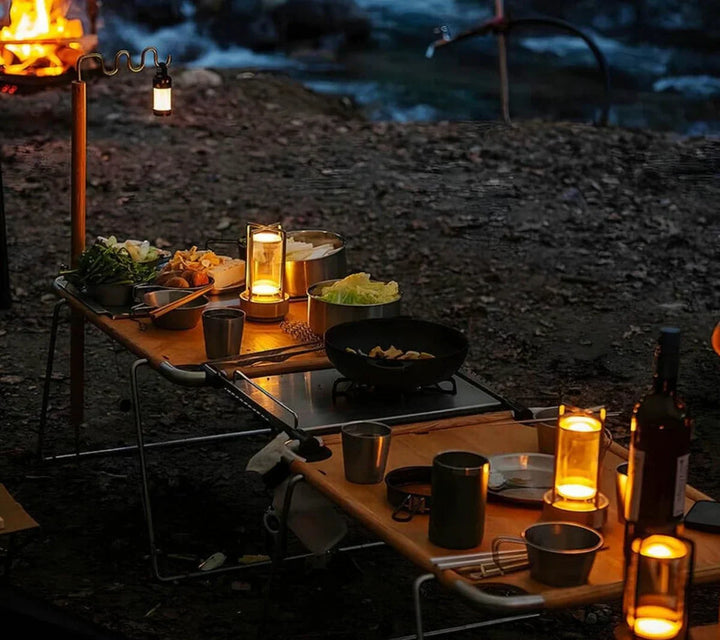 Modern Lantern Table Lamp | USB Rechargeable | Indoor, Patio & Camping
