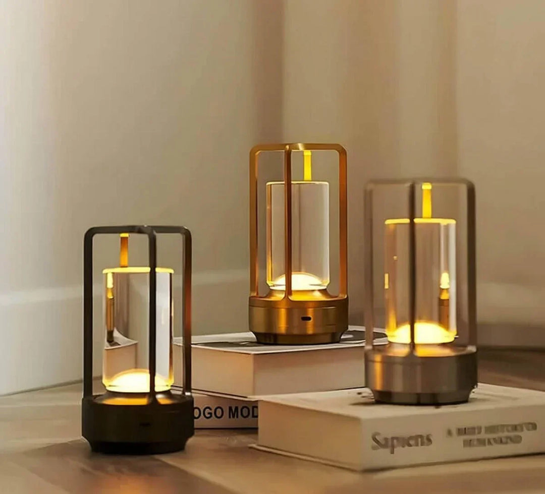 Modern Lantern Table Lamp | USB Rechargeable | Indoor, Patio & Camping