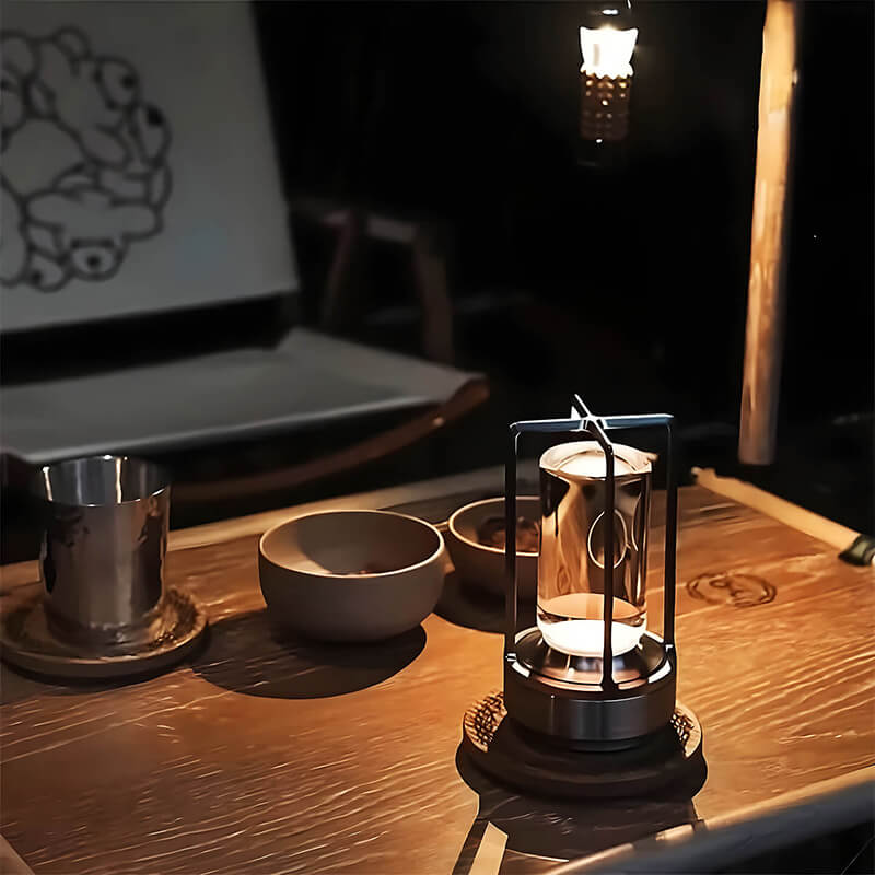 Modern Lantern Table Lamp | USB Rechargeable | Indoor, Patio & Camping
