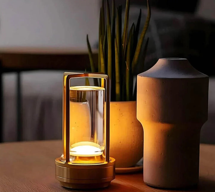 Modern Lantern Table Lamp | USB Rechargeable | Indoor, Patio & Camping